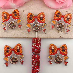 Magic School Wizard Figure Acrylic Beads Bow and Decoration, For Pen Toppers,Random Mix