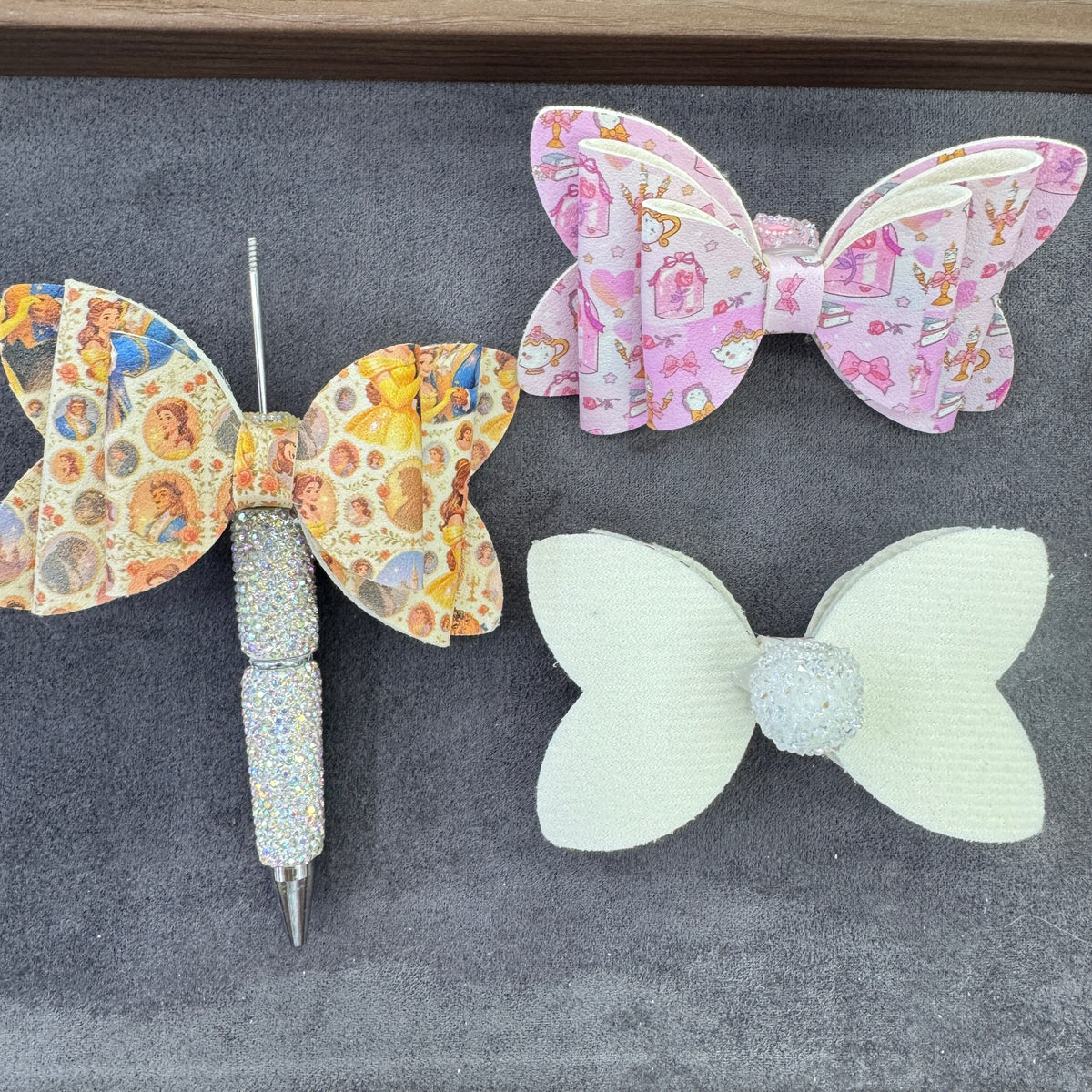 Fairy‑Tale Faux‑Leather Printed Sugar Bow Beads