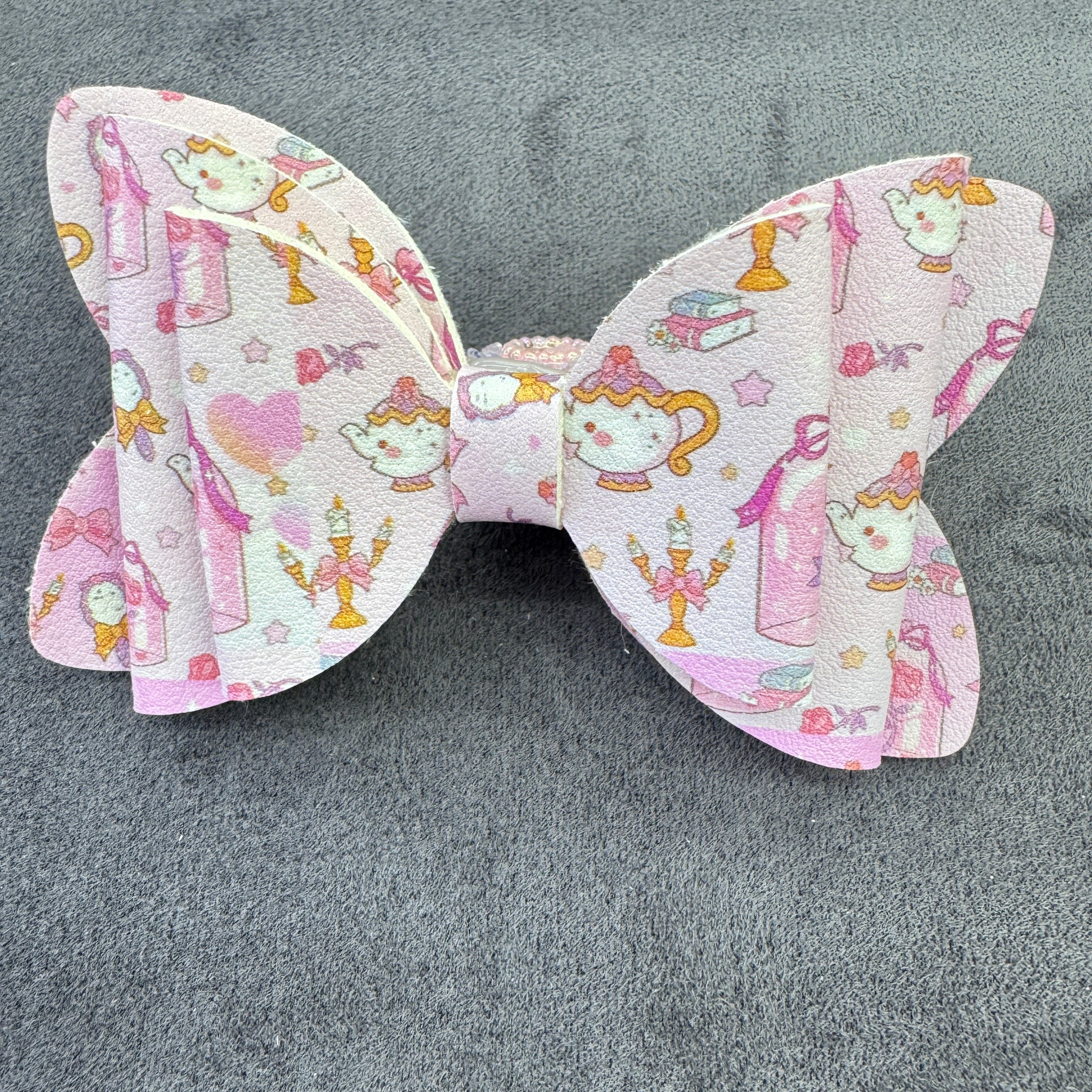 Fairy‑Tale Faux‑Leather Printed Sugar Bow Beads