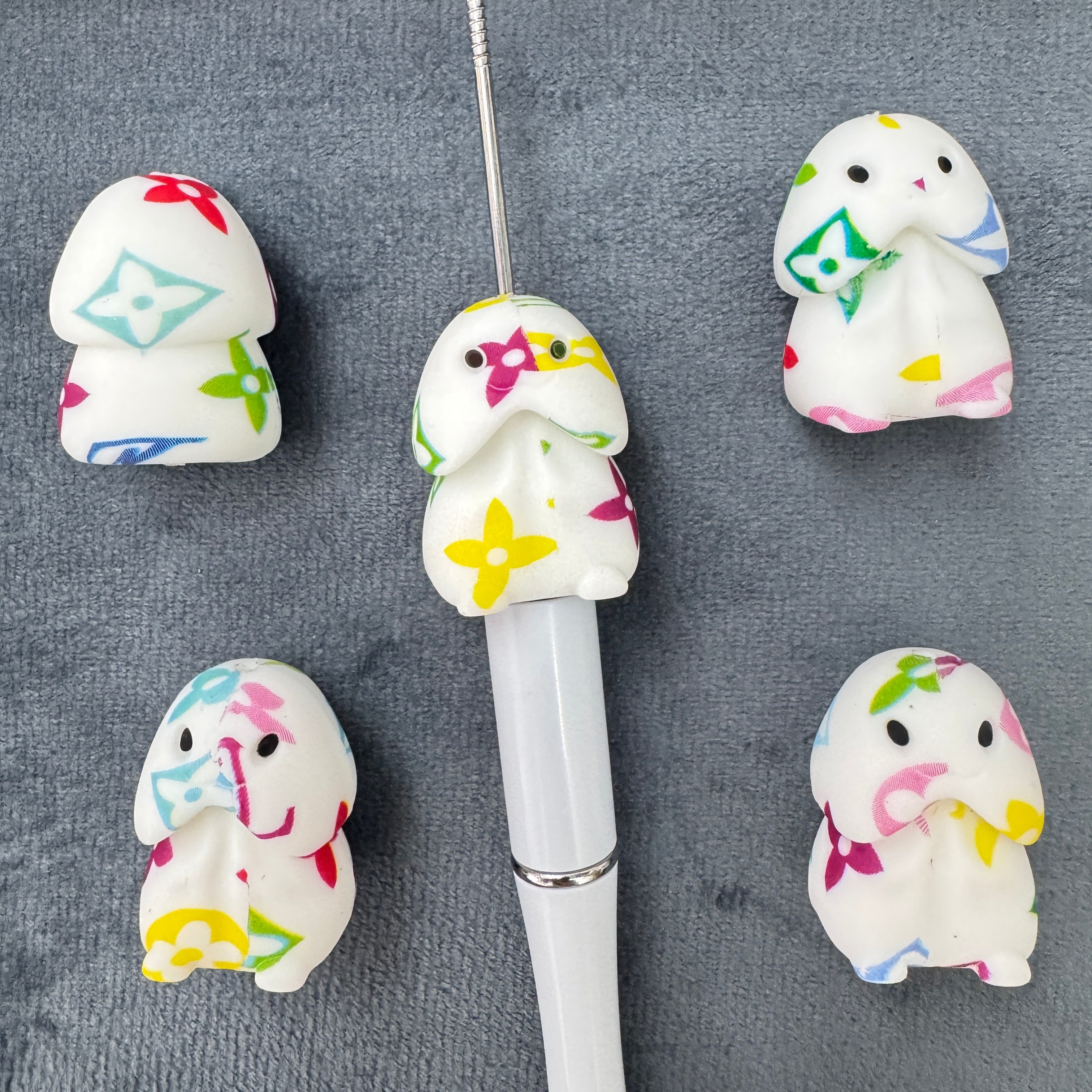 Colorful Pattern Printed Men's Body Part Silicone Beads
