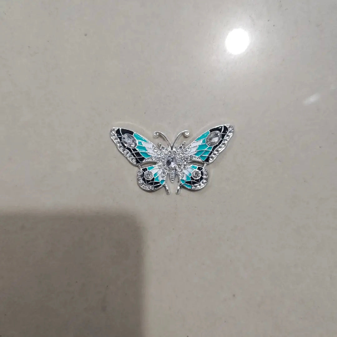 FS6870-49*26MM Blue And Black Butterfly Metal Charms With Diamomds Zoe DIY Wholesale