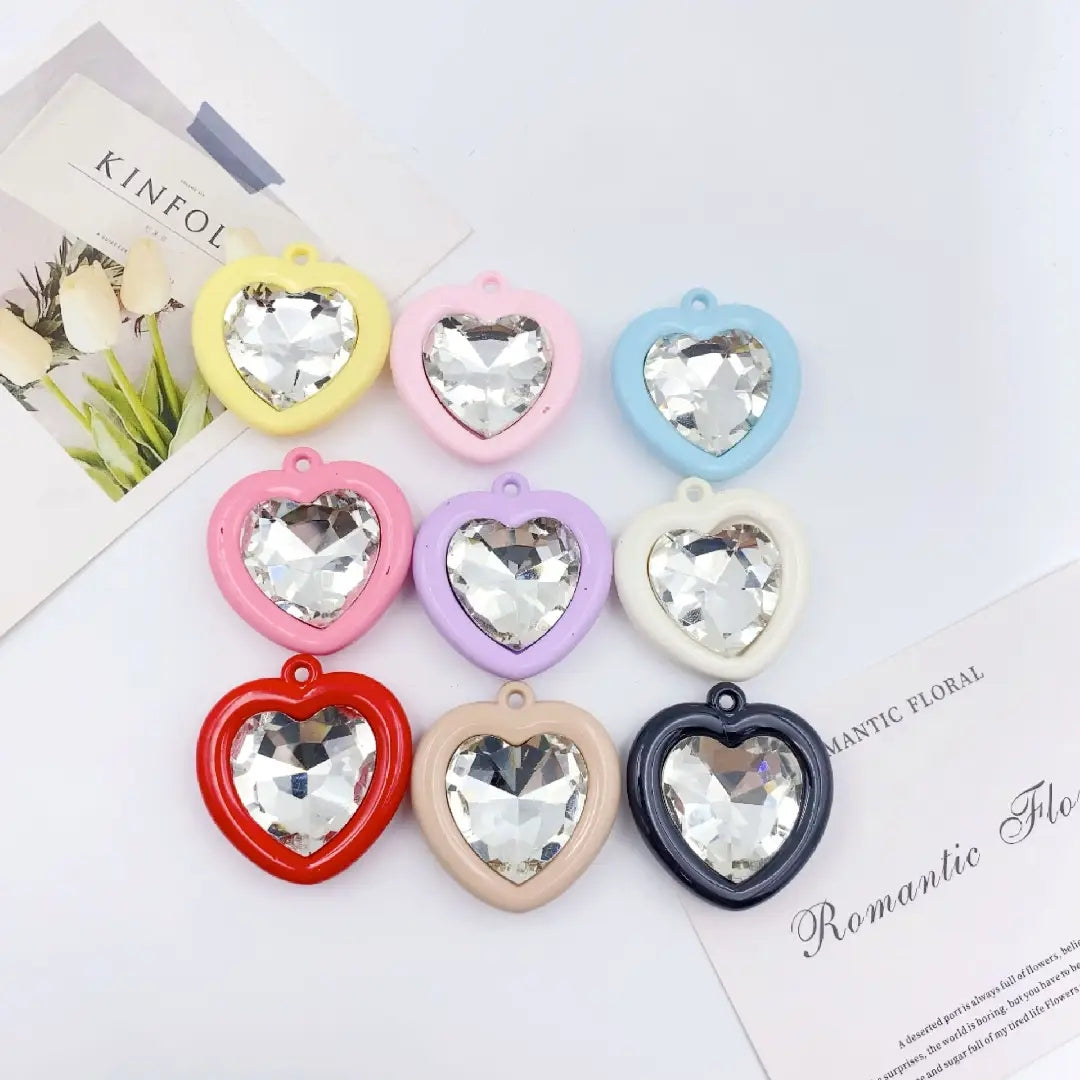 FS6867-40*43MM Big Love Heart Diamond Pendant Zoe DIY Wholesale