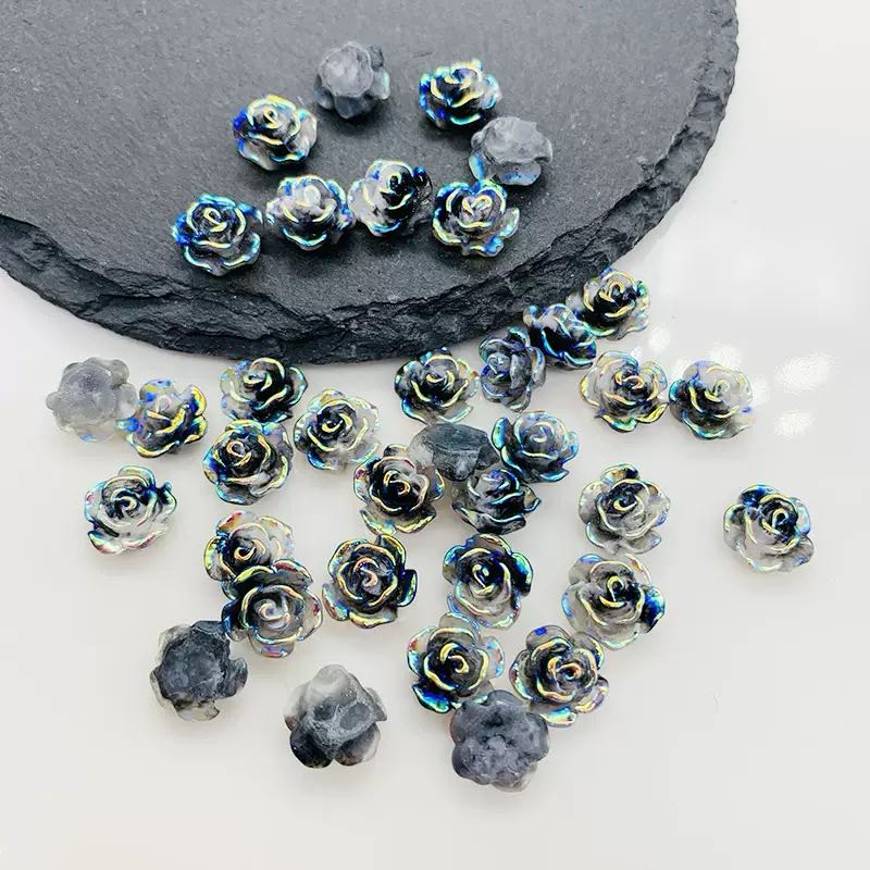 8mm UV Coating Flower Nail Charms Zoe DIY Wholesale