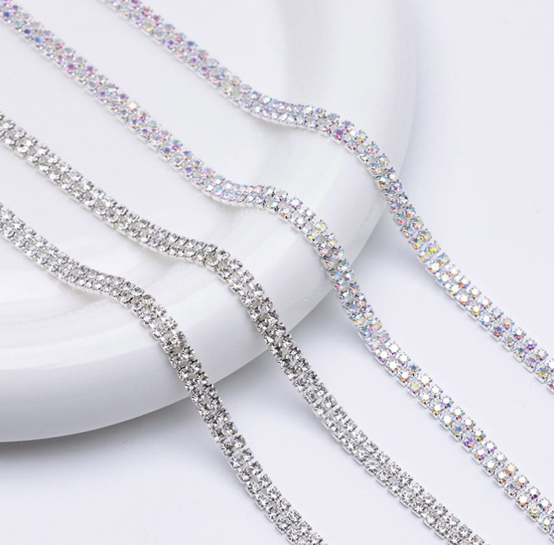 FS4569-2mm Diamonds 2 Row Chain Zoe DIY Wholesale