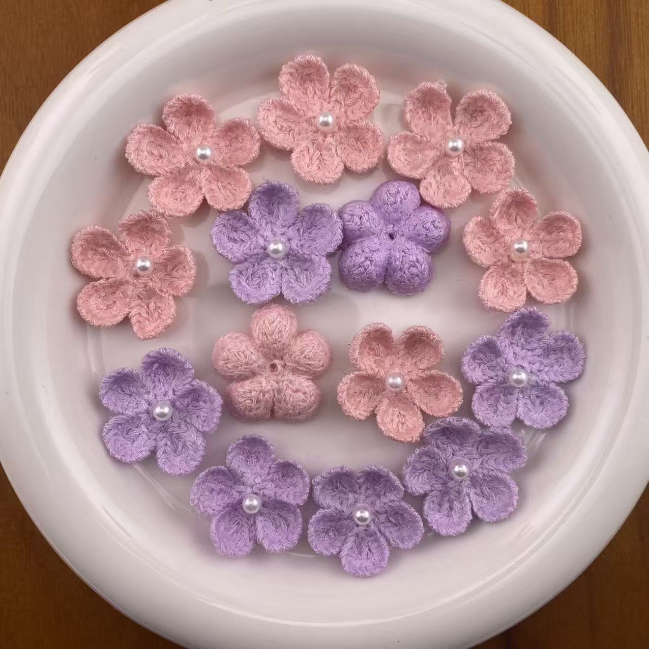 27MM Crocheted Pearl Small Flower Zoe DIY Wholesale