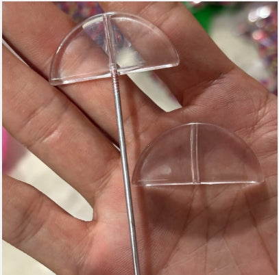 FS5887-19*38MM Half Round Plate Beads Pen Topper