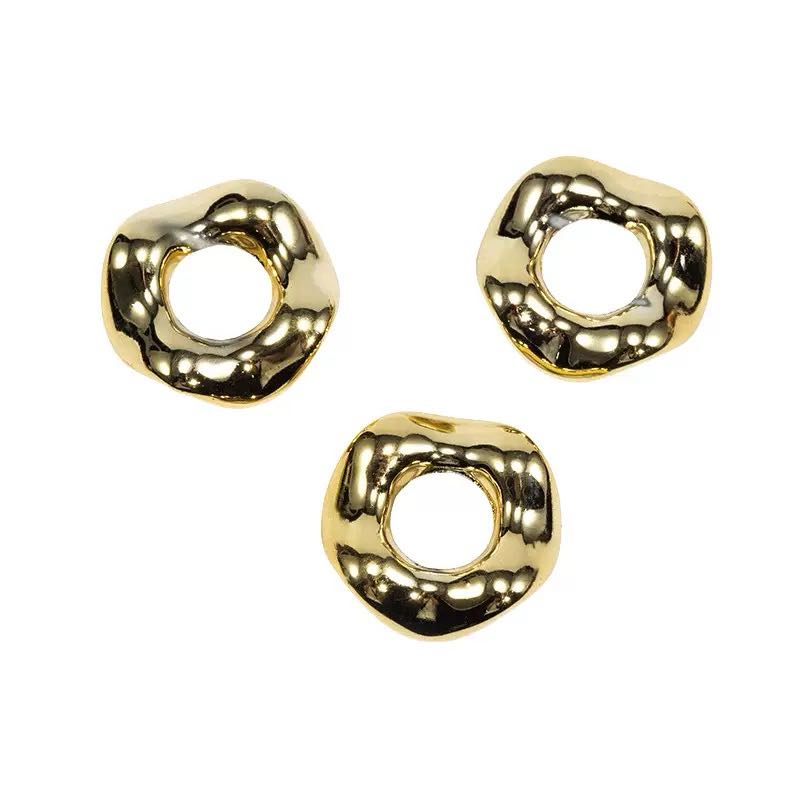 FS6577- 13mm 金メッキまたは銀メッキ ウェーブスペーサービーズ