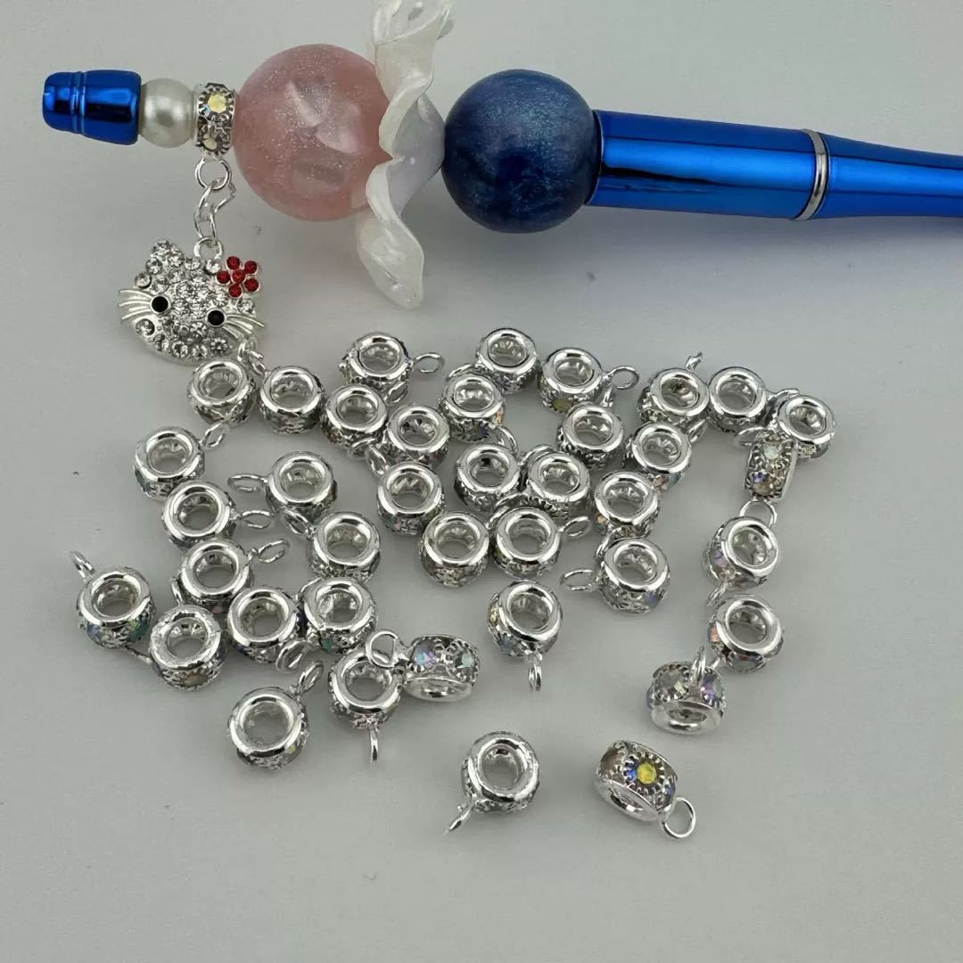 FS3848-8MM AB Silver Spacer Pendant