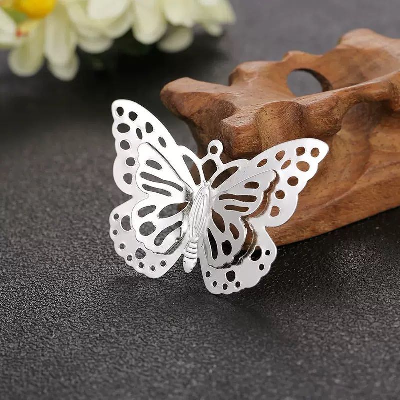 FS10187-35×50mm Three-Dimensional Double-Layer Butterfly Metal Base