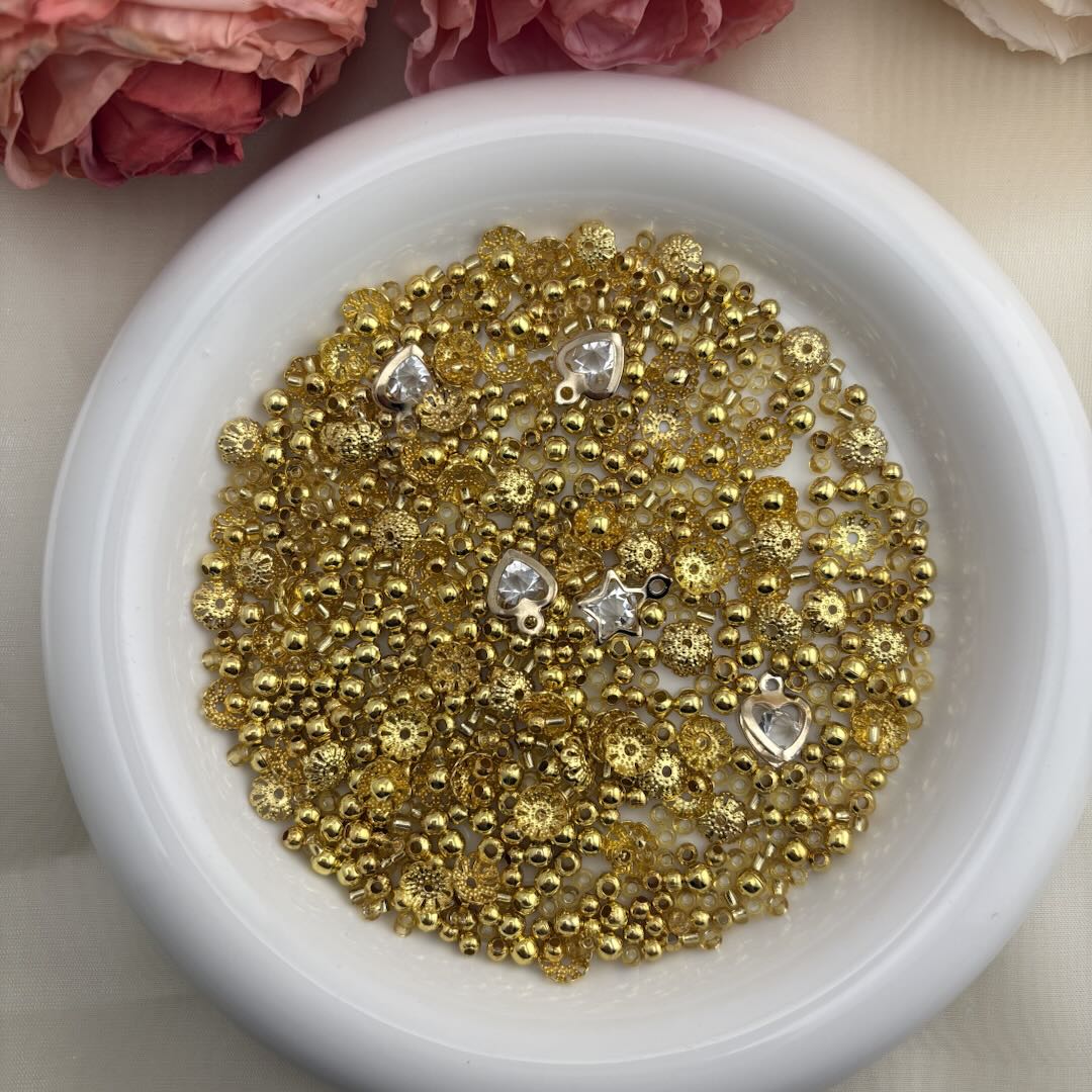 FS10330-Mixed Gold Spacer Beads - Zoe DIY Wholesale