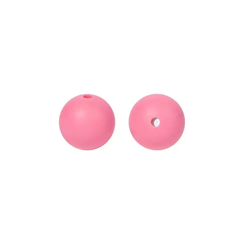 FS2604-15mm Soild Color Baby Pink #7 Silicone Beads
