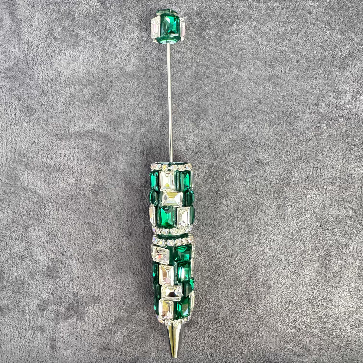 Beadable Pens with Multifaceted Square Crystal, Various Colors
