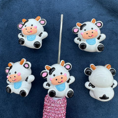 3D Cow Hand Painted Acrylic Beads