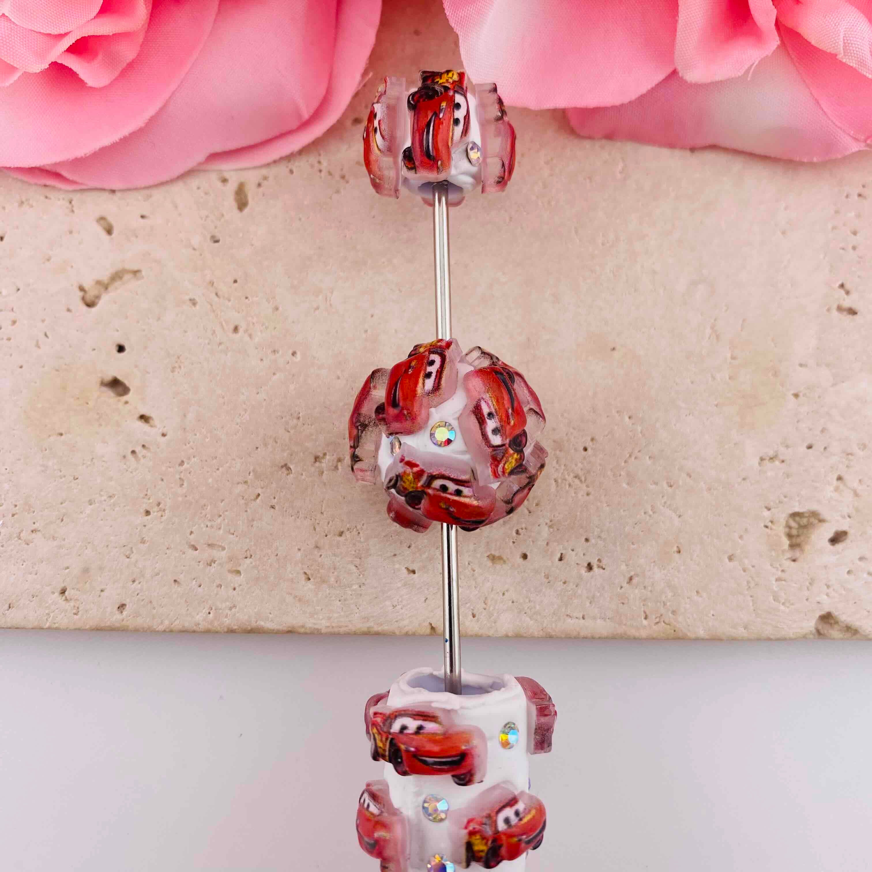FS19853-About 18*18mm Lightning McQueen Cartoon Beads
