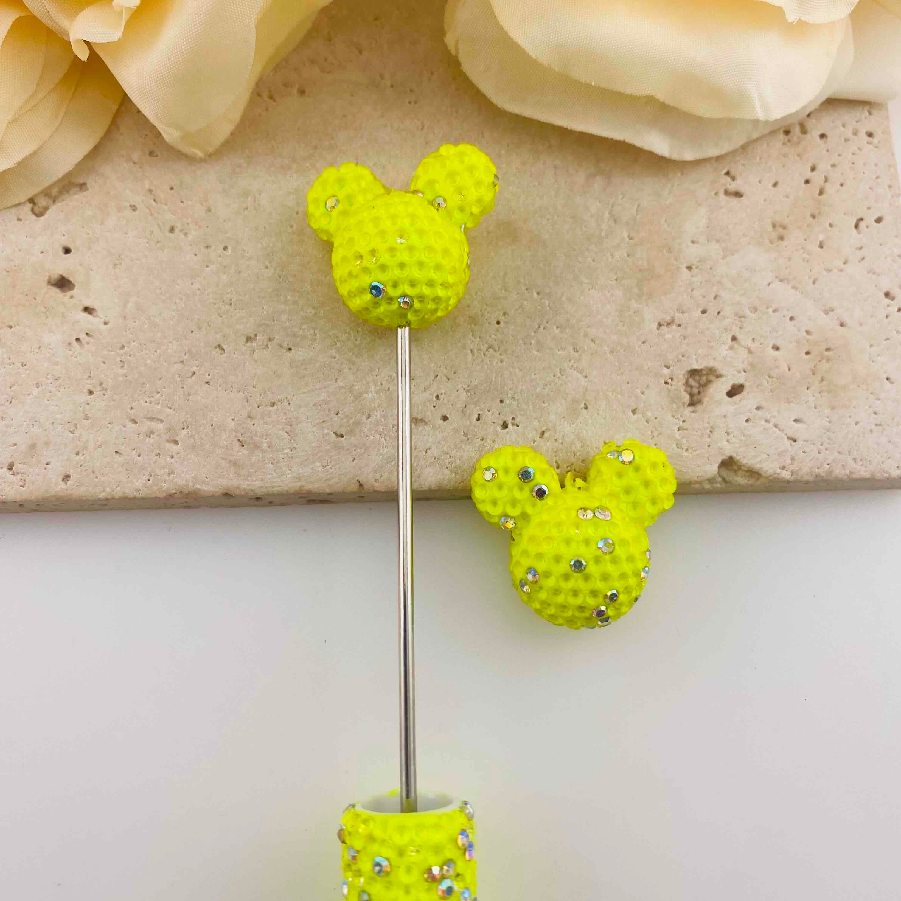 FS20073-About 22*25mm Rhinestone Mickey Head Clay Beads