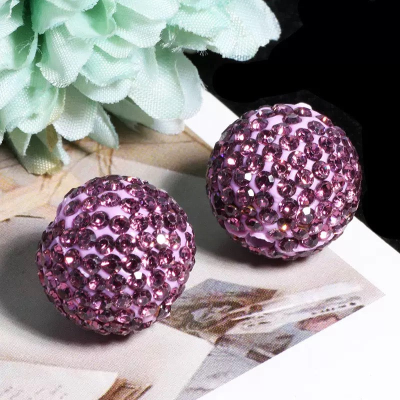 FS20235-16mm Solid Color Rhinestone Clay Beads