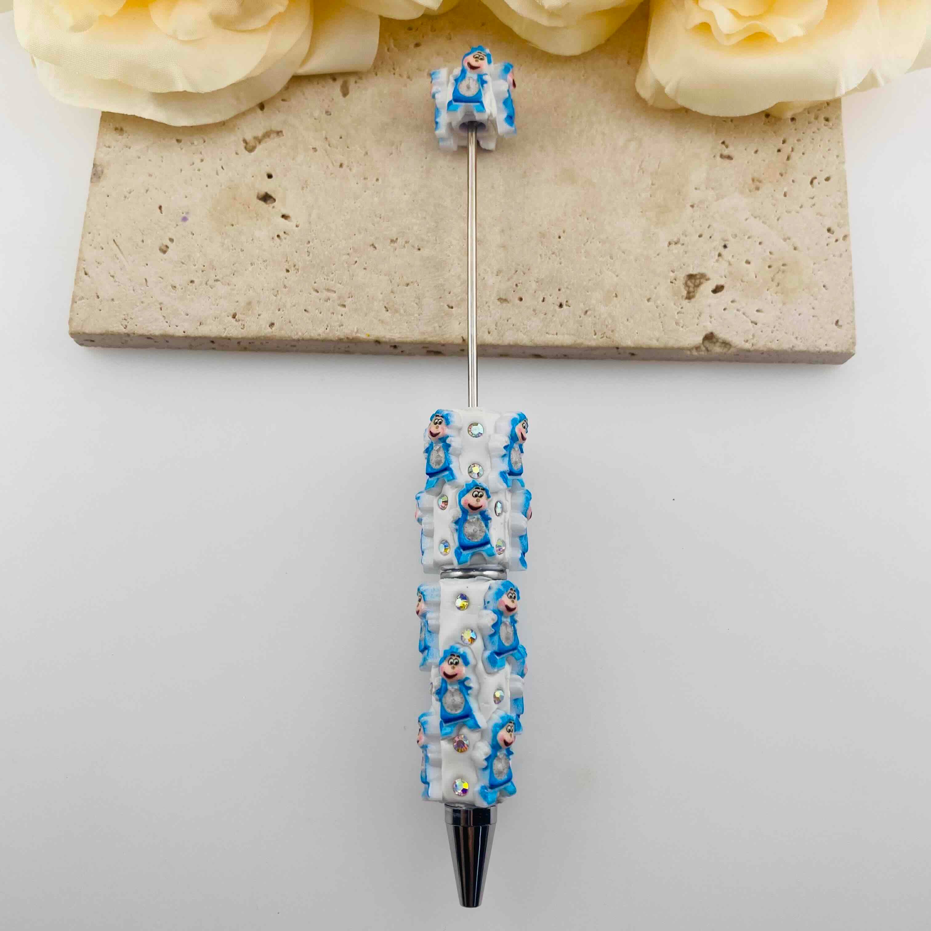FS19929-Bright Blue Cogsworth Rhinestone Clay Pens
