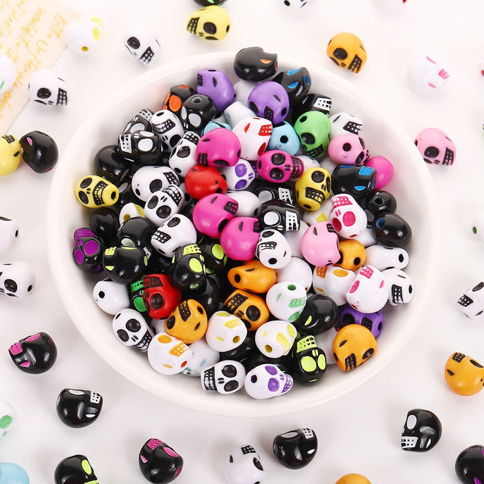 FS19734-About 10*12mm Halloween Skull Acrylic Beads