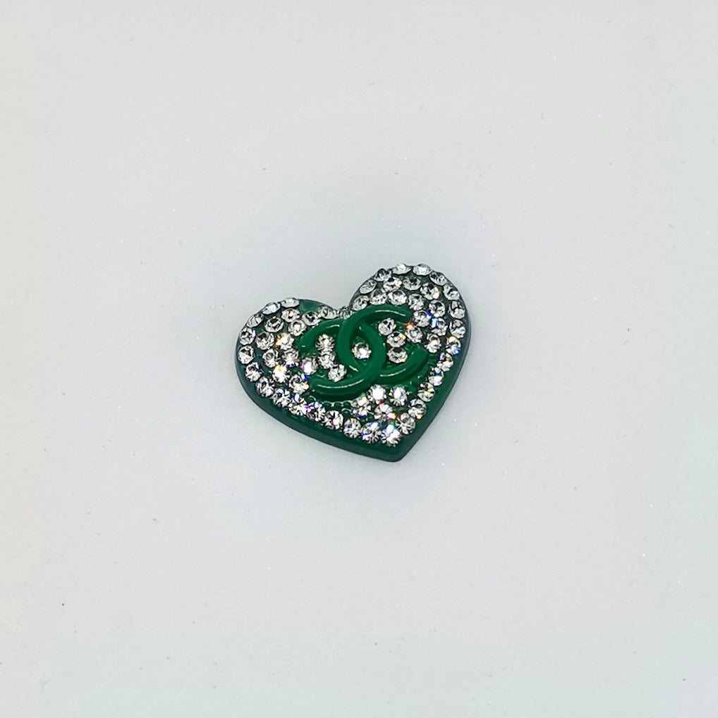FS3902-About 18×22mm Rhinestone Heart Metal Patch As Picture Shows