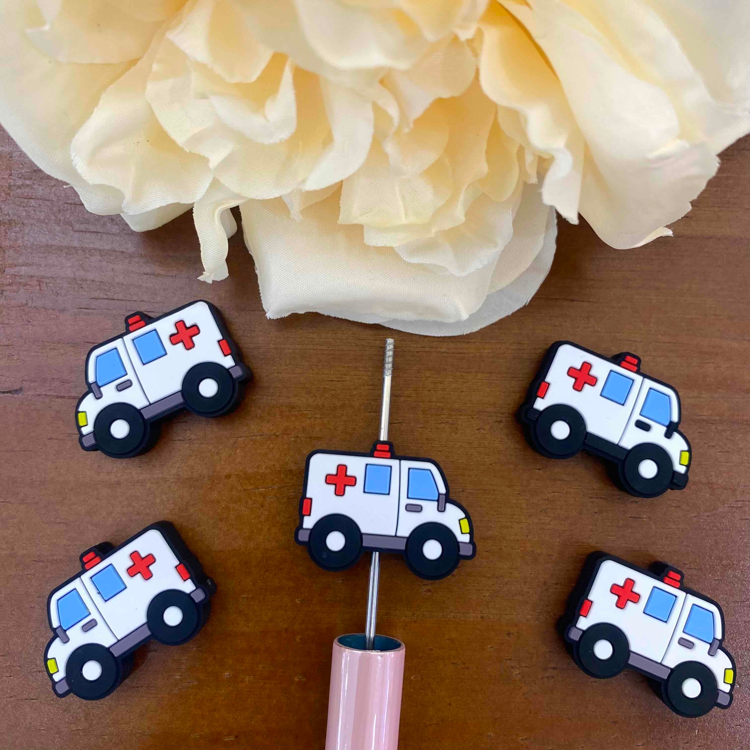 FS20194-Ambulance Flat Silicone Focal Beads
