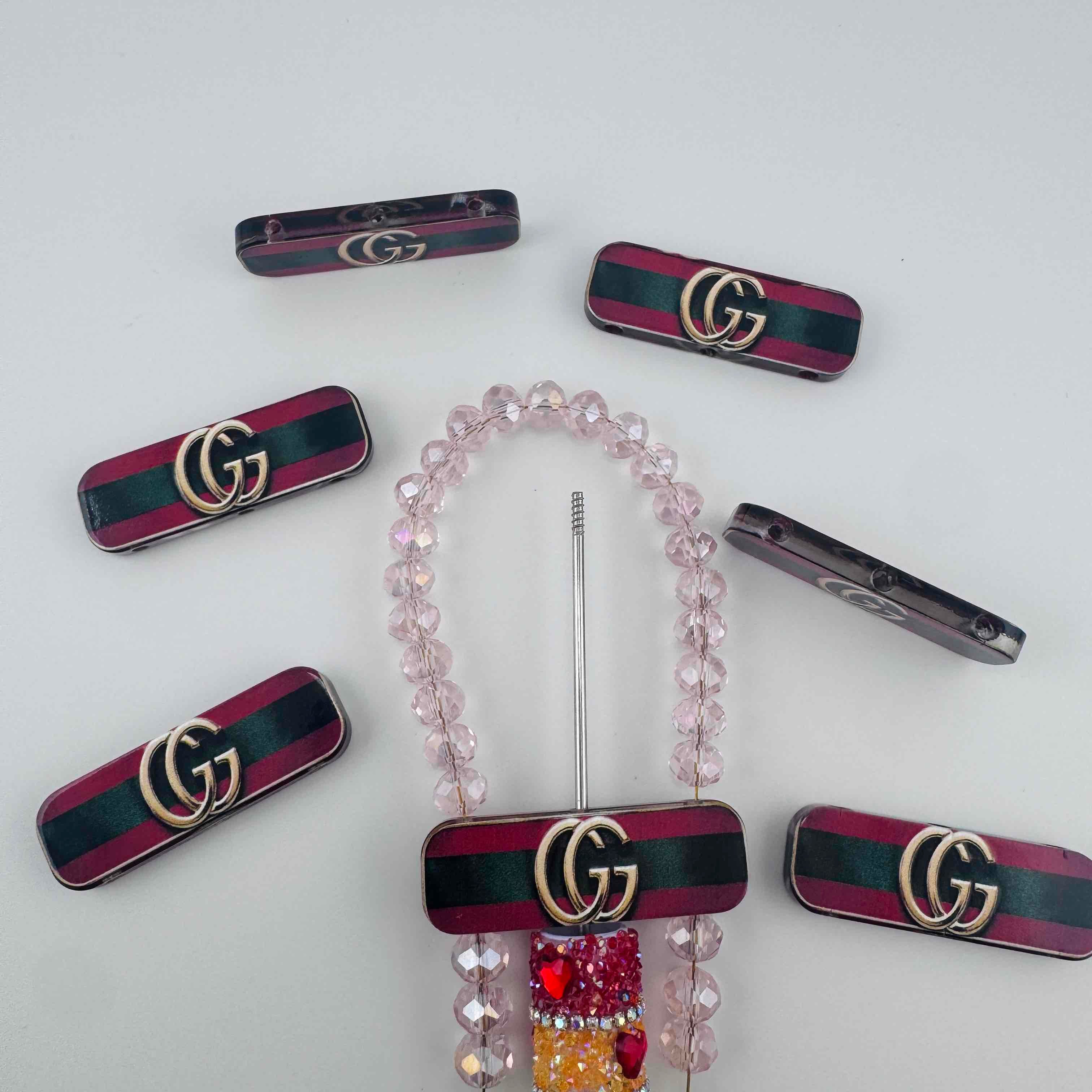 FS20021-GG Style 3Hole Acrylic Focal Beads