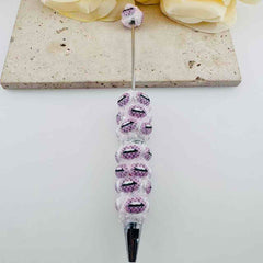PP19970-Purple LV Lips Print Fancy Beadable Pens