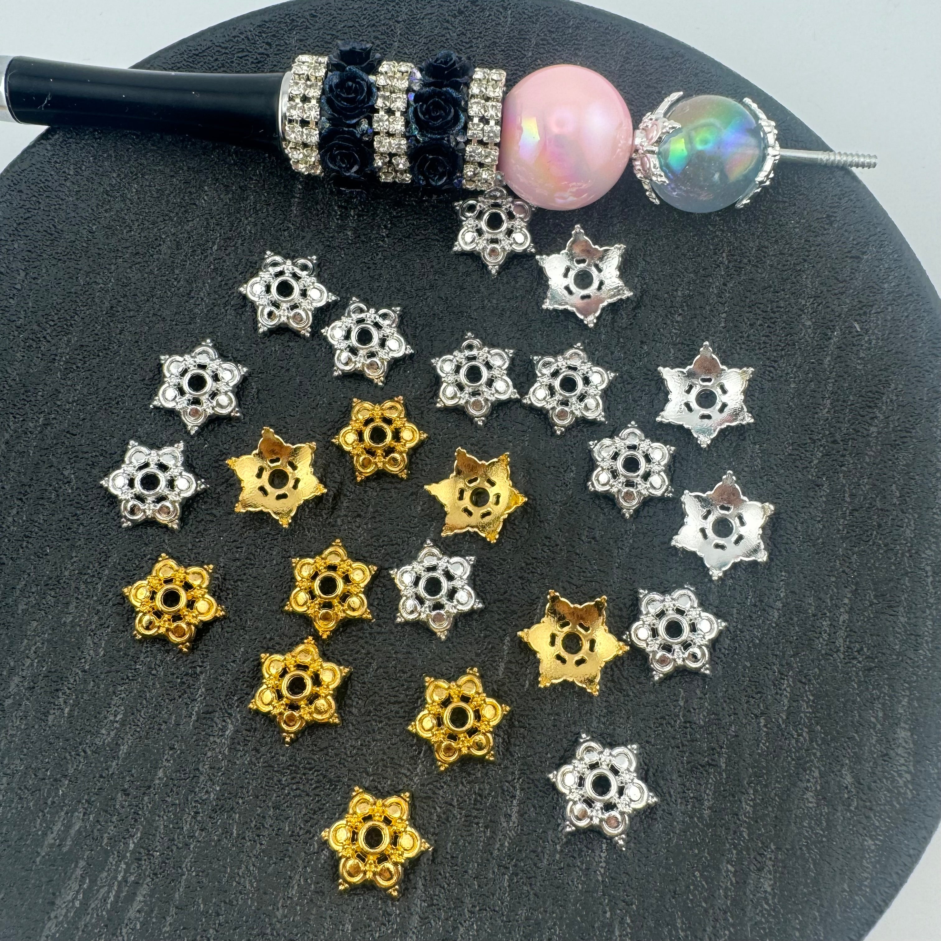 FS2199-14MM Size Flower Spacer Beads Fit For Beadable Pens