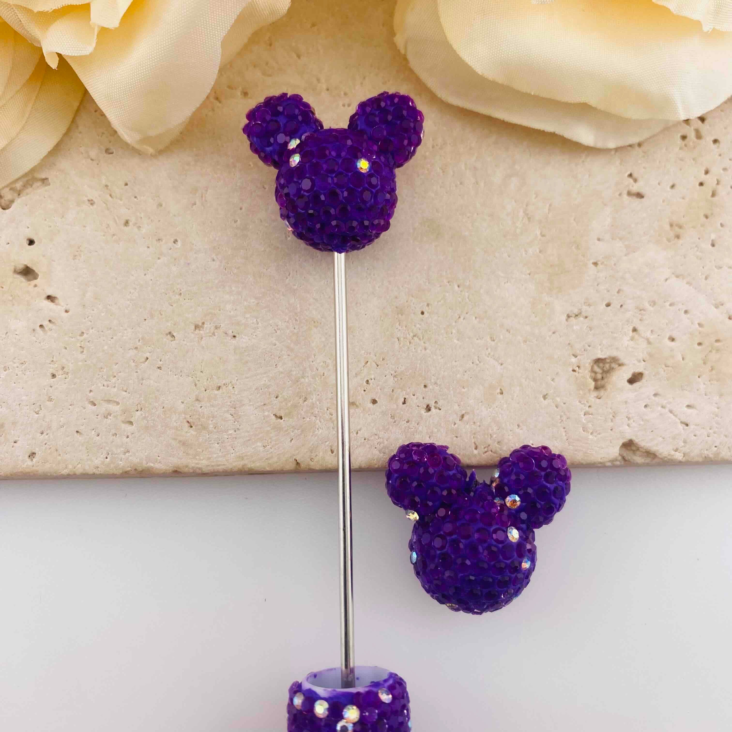 FS20073-About 22*25mm Rhinestone Mickey Head Clay Beads