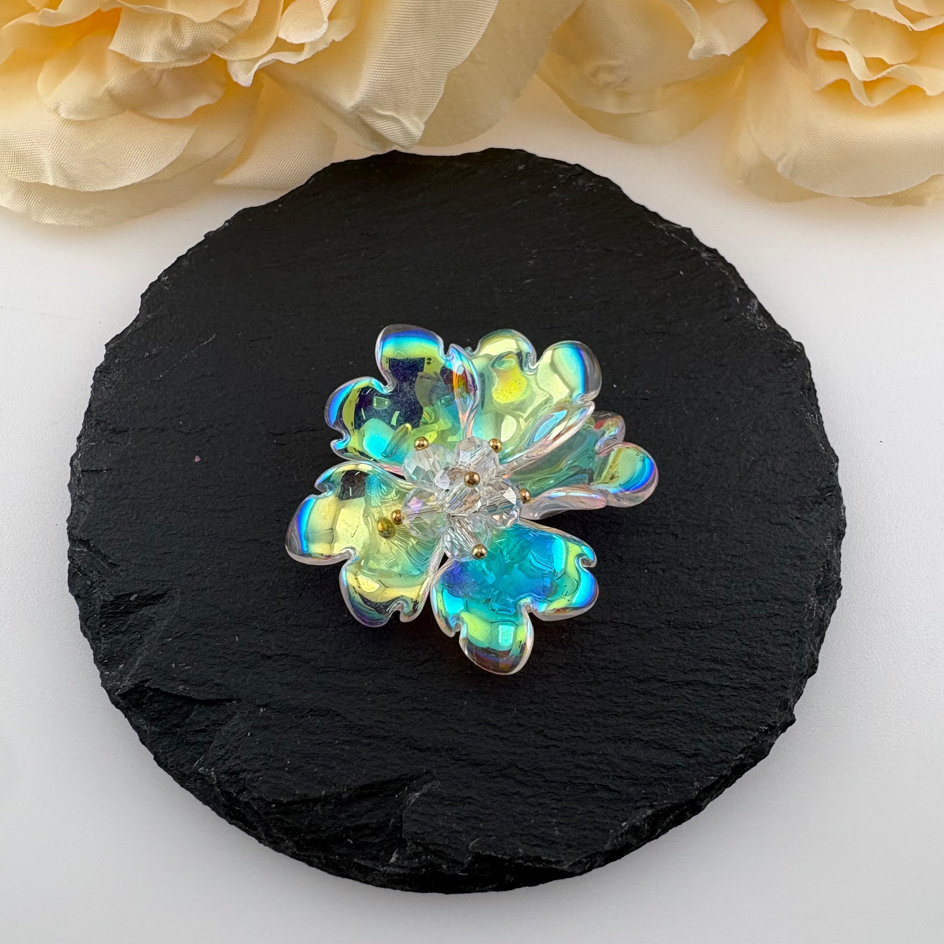 FS6928-About 36mm Glass Flower Patch For Making Fancy Beads
