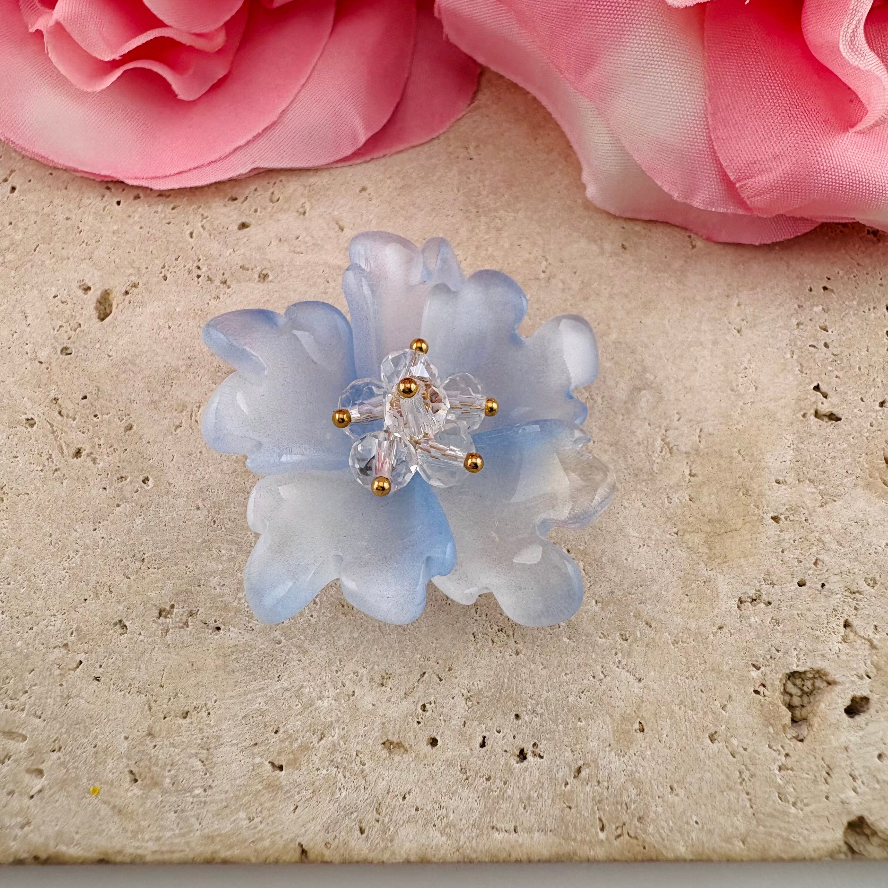 FS6928-About 36mm Glass Flower Patch For Making Fancy Beads