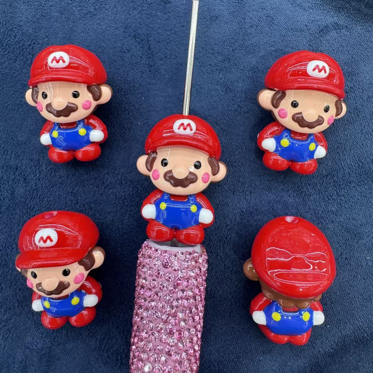 Super Mario 3D Handpainted Acrylic Beads, suitable for making key pendants
