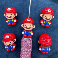 Super Mario 3D Handpainted Acrylic Beads, suitable for making key pendants