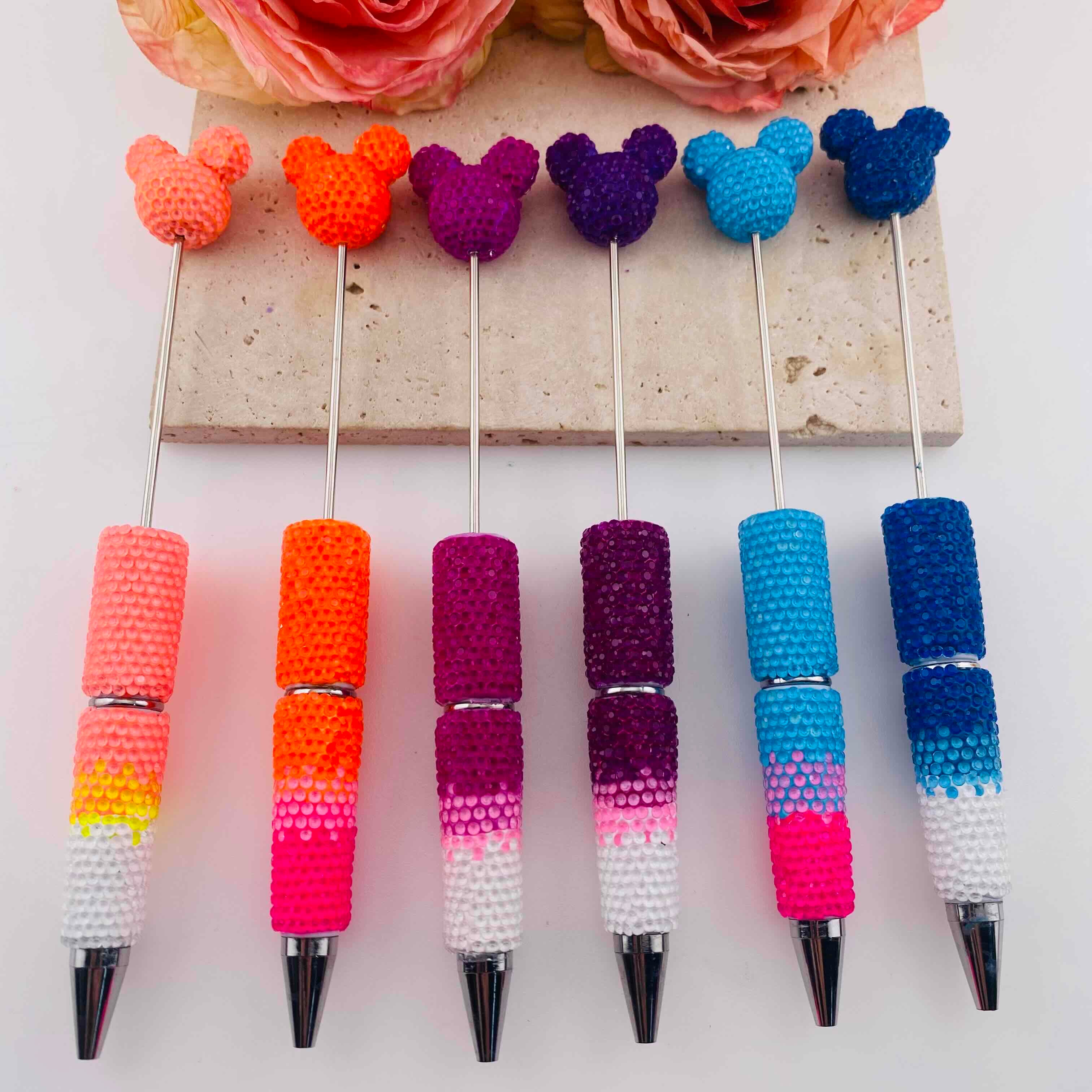 FS19783-Fluorescent Mickey Rhinestone Mixed Color Pens