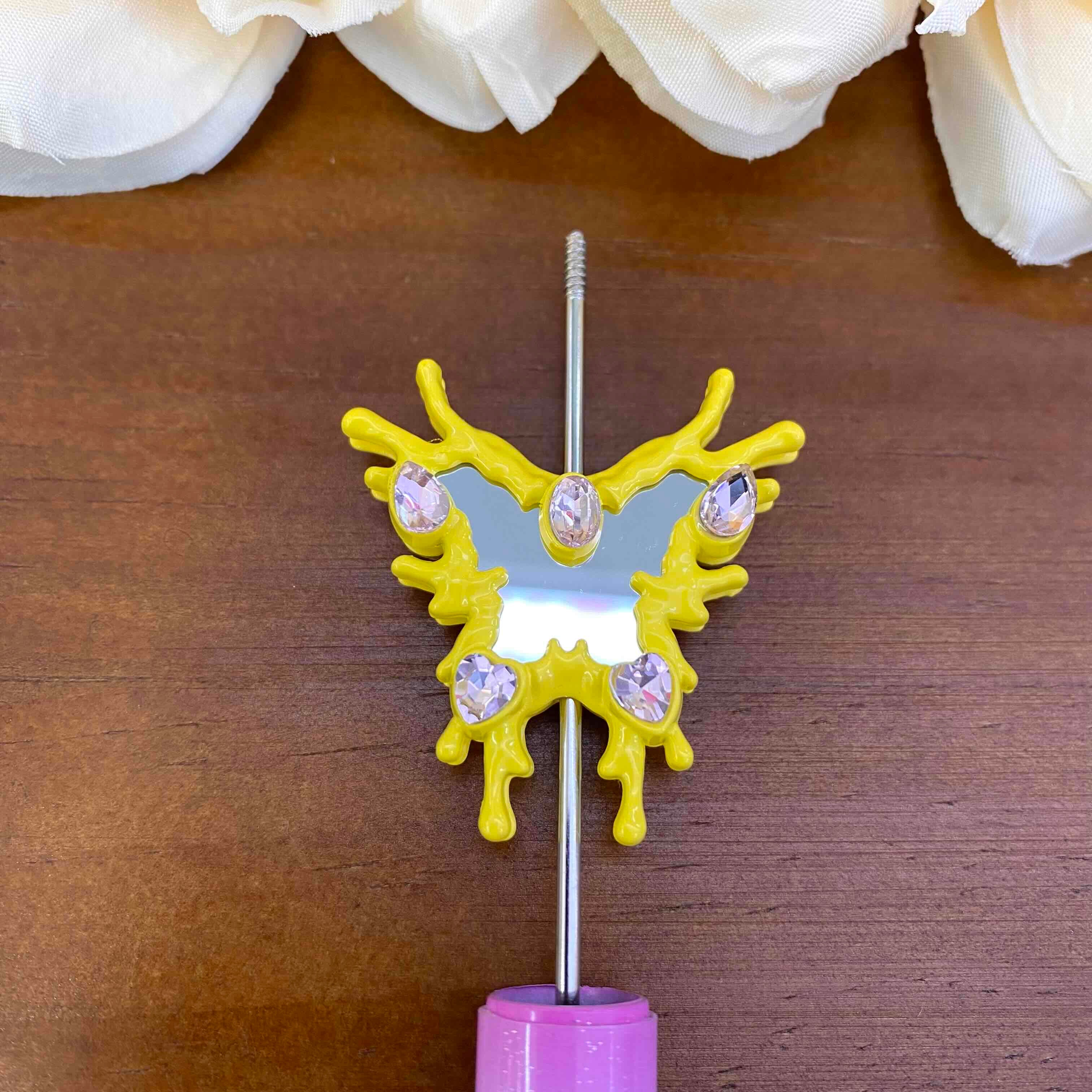 FS20634-Butterfly Mirror Metal Beads