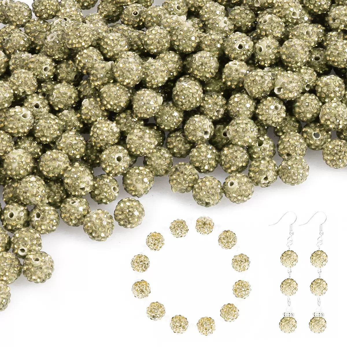 10mm Rhinestone Clay Beads For Jewelry Making Keychain Making