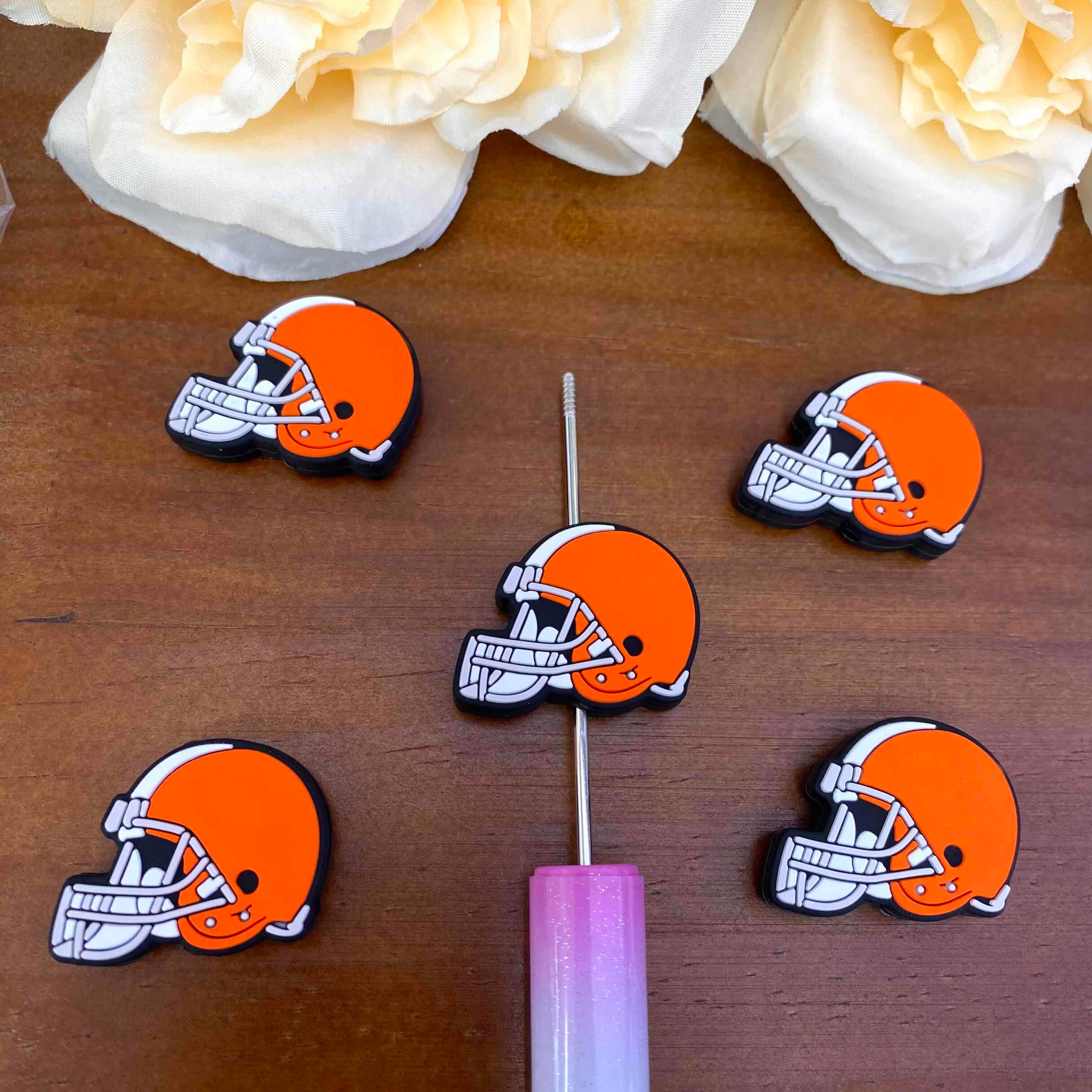 FS20504-Cleveland Brown Flat Silicone Focal Beads
