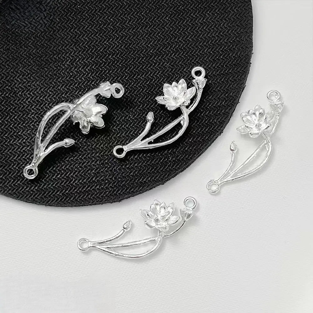 41mm Metal Lotus Alloy Double-Hanging Hole Lotus Zoe's DIY Shop