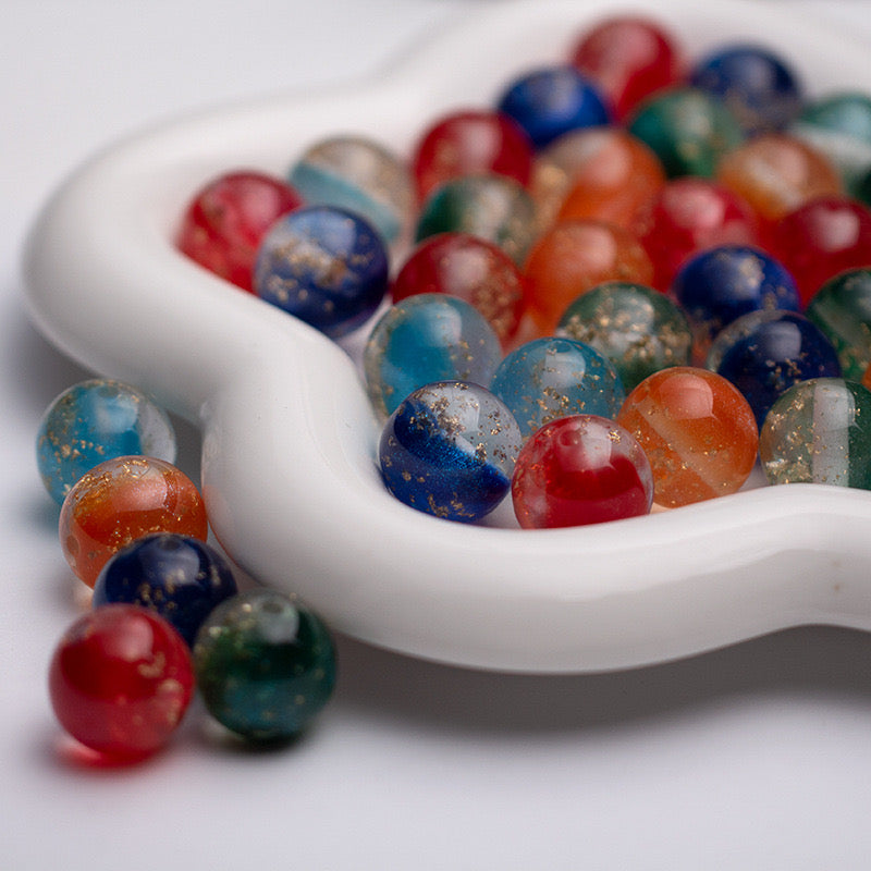 FS1938-20MM Gold Foil Resin Beads Fit For Beadable Pens