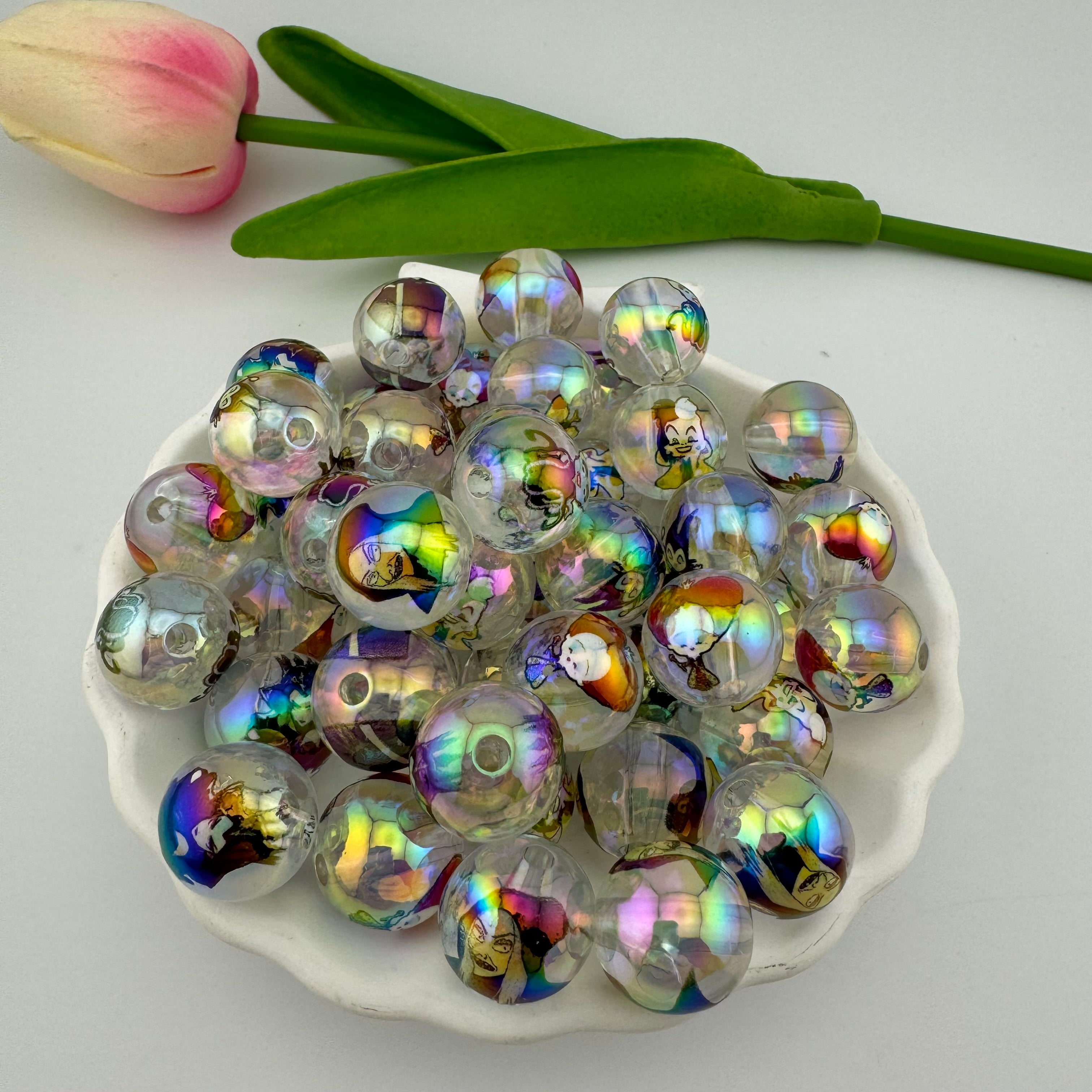 50 Pieces Evil Queen Clear Resin Beads