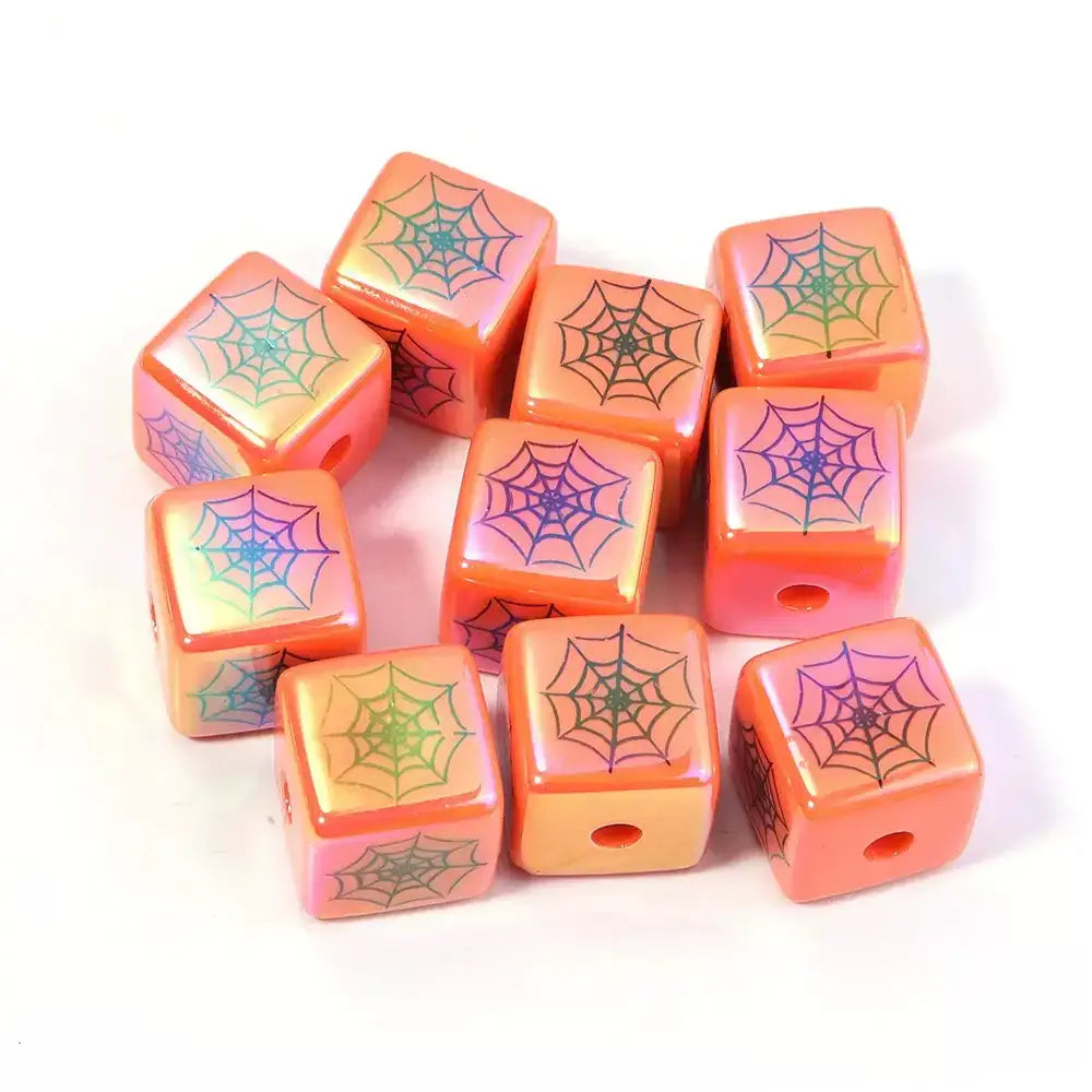 FS18357-About 15mm Halloween Acrylic Cube Beads