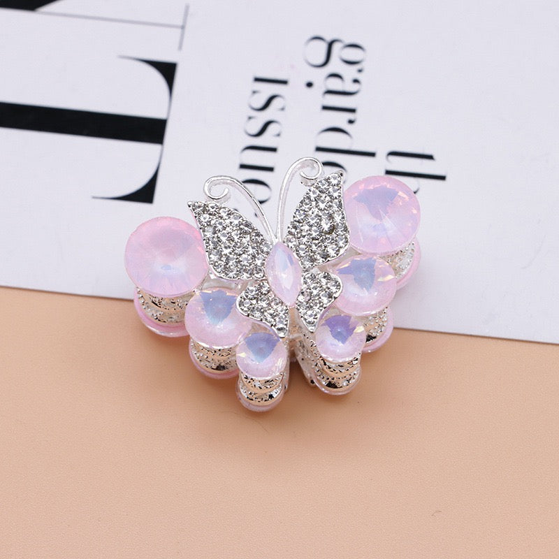 Rhinestone Butterfly Multi‑Stone Large  Metal Beads, About 30×35mm