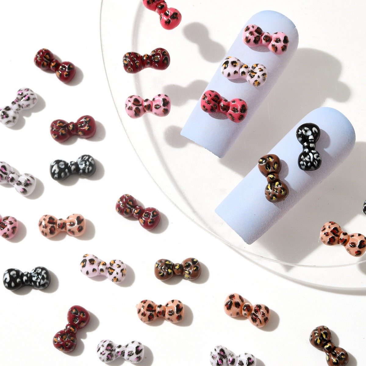 FS19372-Random Mixed4.5×9mm  Leopard Printed Resin Nail Charms