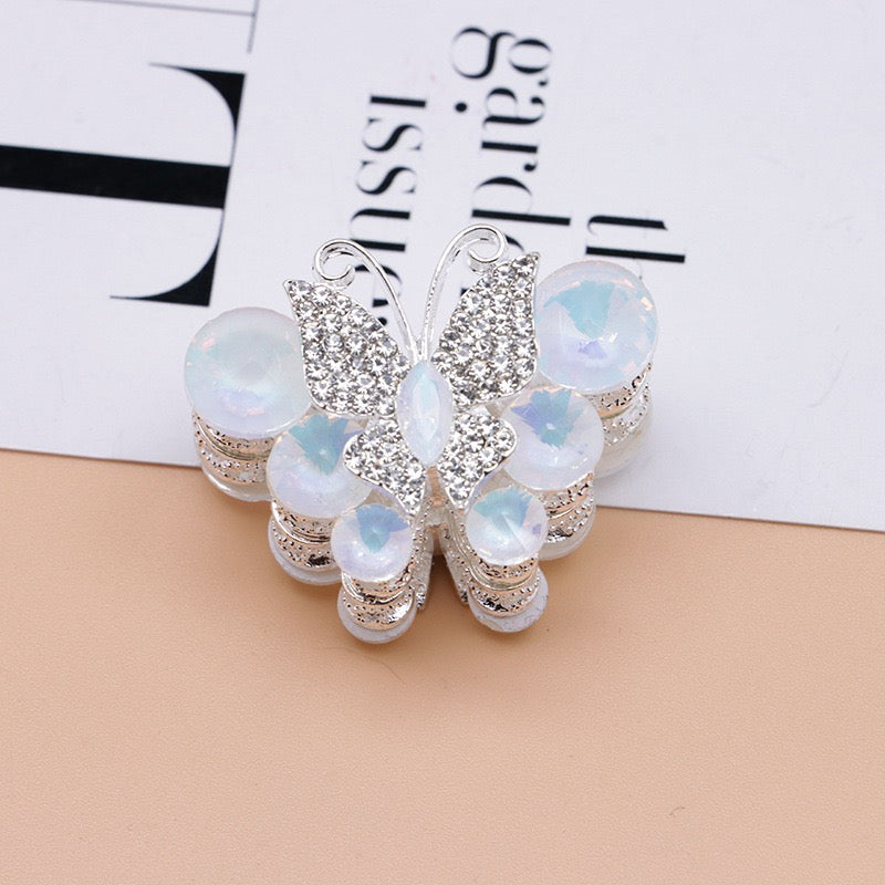 Rhinestone Butterfly Multi‑Stone Large  Metal Beads, About 30×35mm
