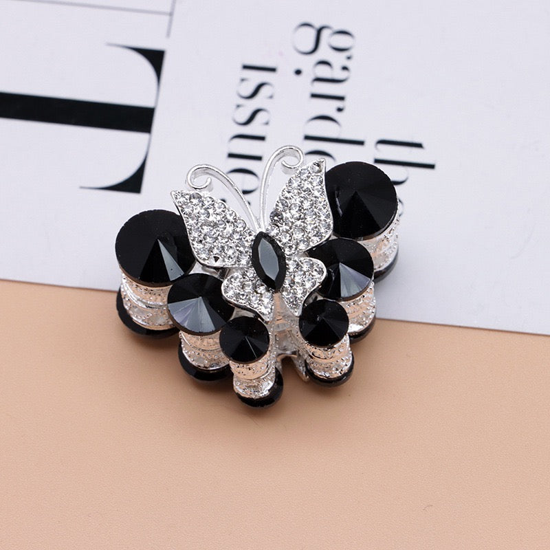 Rhinestone Butterfly Multi‑Stone Large  Metal Beads, About 30×35mm
