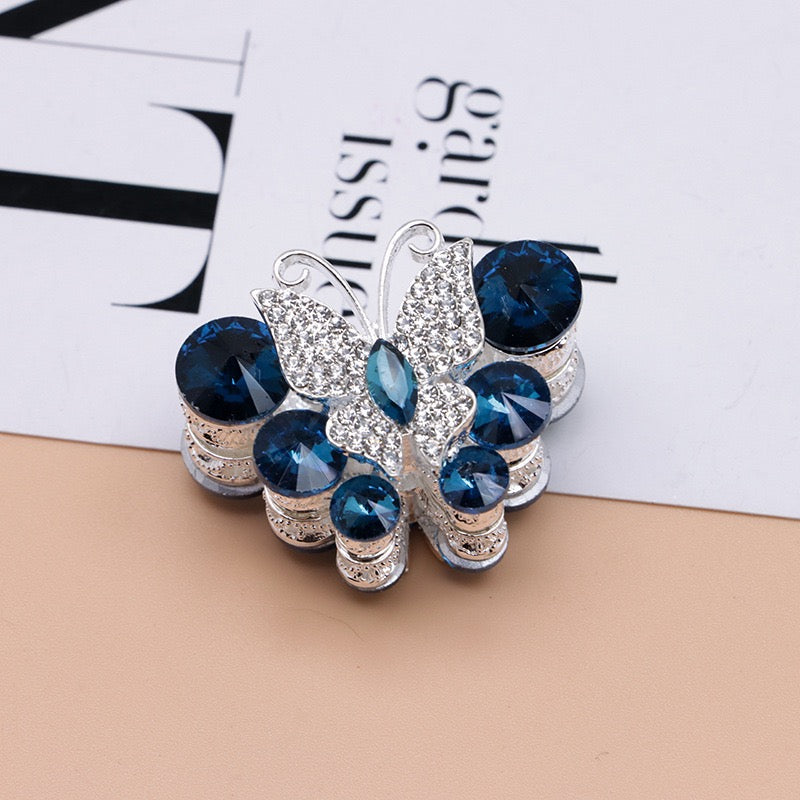 Rhinestone Butterfly Multi‑Stone Large  Metal Beads, About 30×35mm