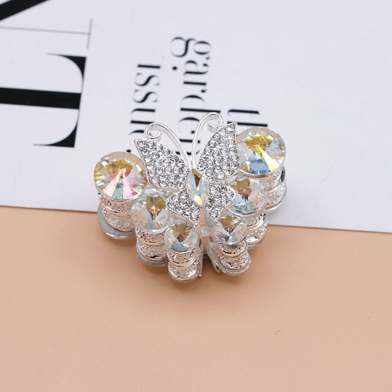 Rhinestone Butterfly Multi‑Stone Large  Metal Beads, About 30×35mm
