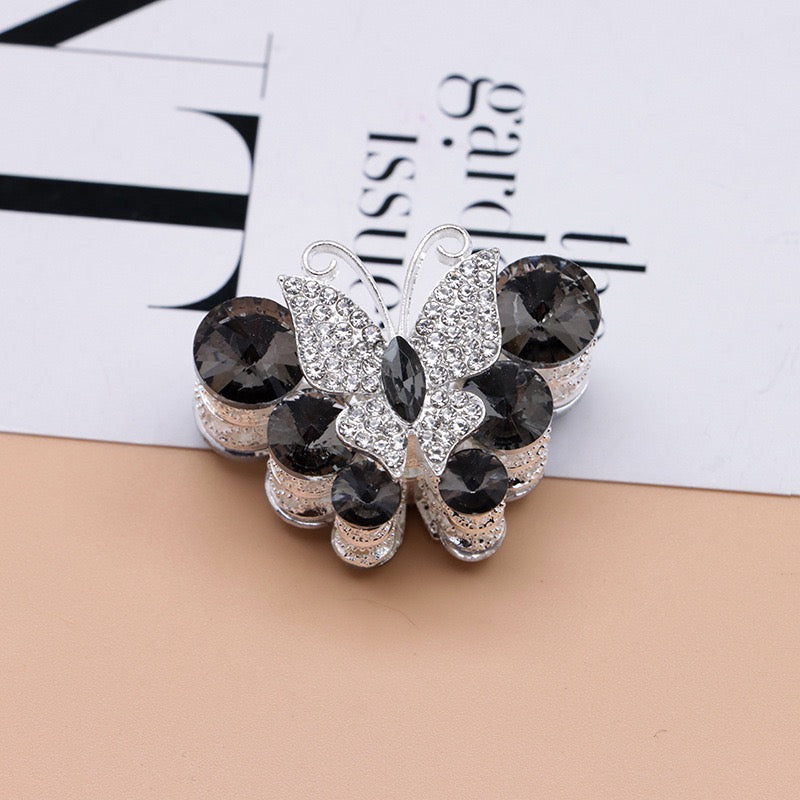Rhinestone Butterfly Multi‑Stone Large  Metal Beads, About 30×35mm