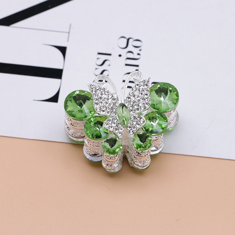 Rhinestone Butterfly Multi‑Stone Large  Metal Beads, About 30×35mm