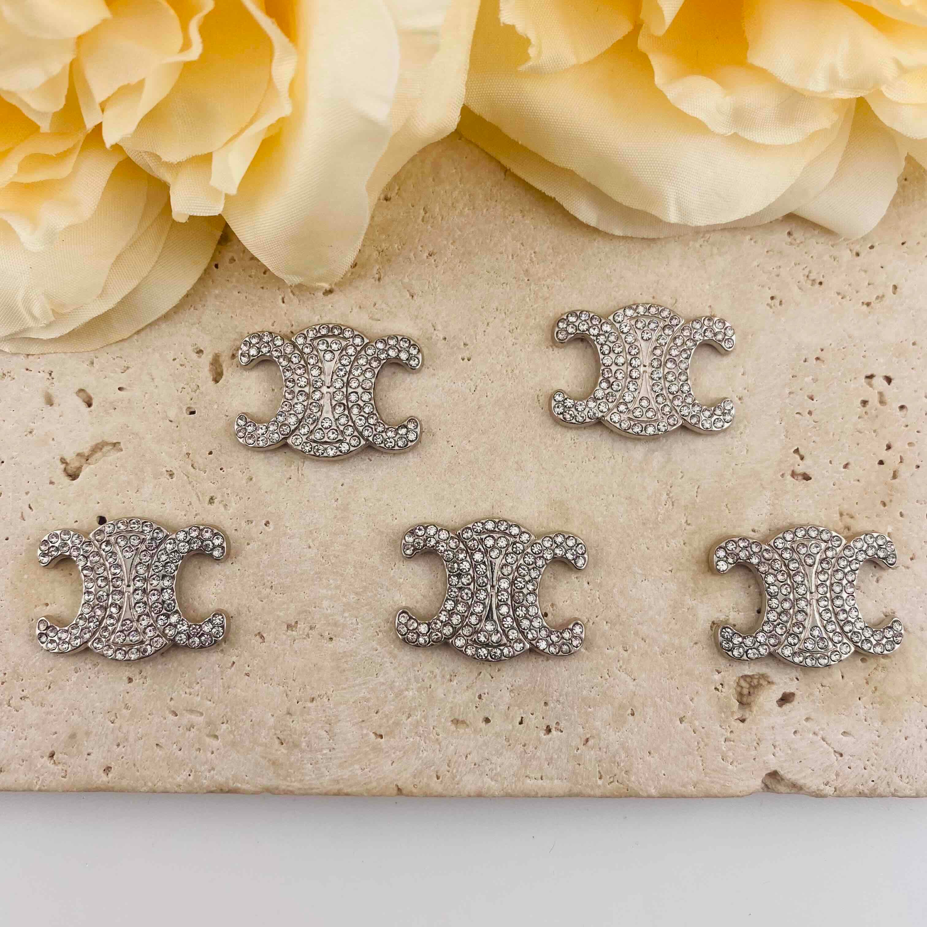 PP20083-About 18*25mm CC Rhinestone Metal Charms