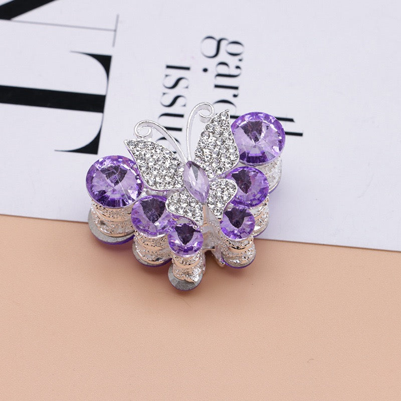 Rhinestone Butterfly Multi‑Stone Large  Metal Beads, About 30×35mm